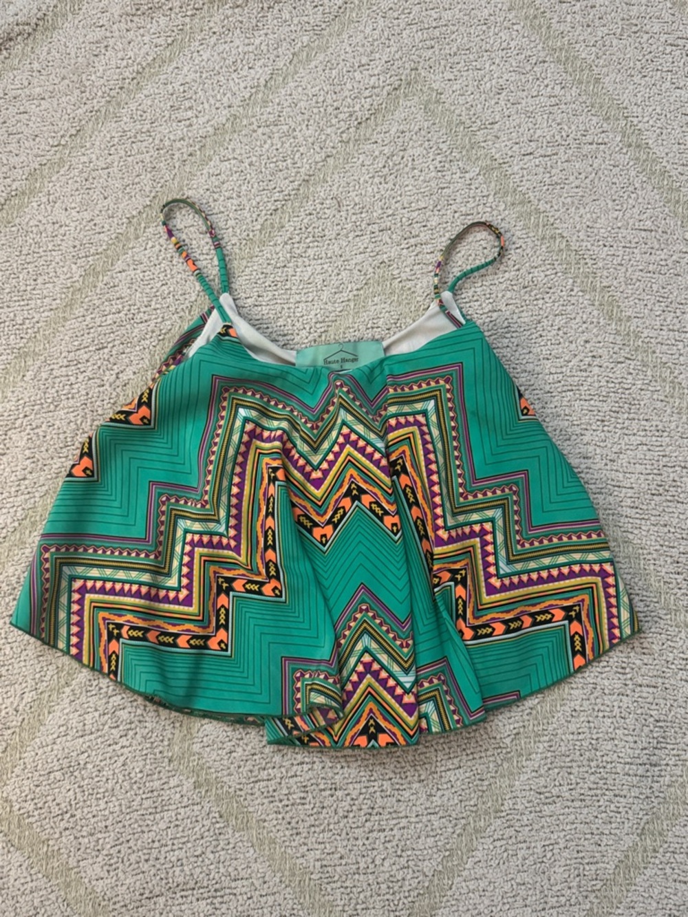 Boho Geometric Print Swing Tank Top Small | Festival Summer Cami